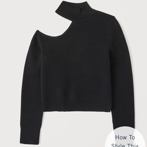Abercrombie cutout slim mock neck sweater